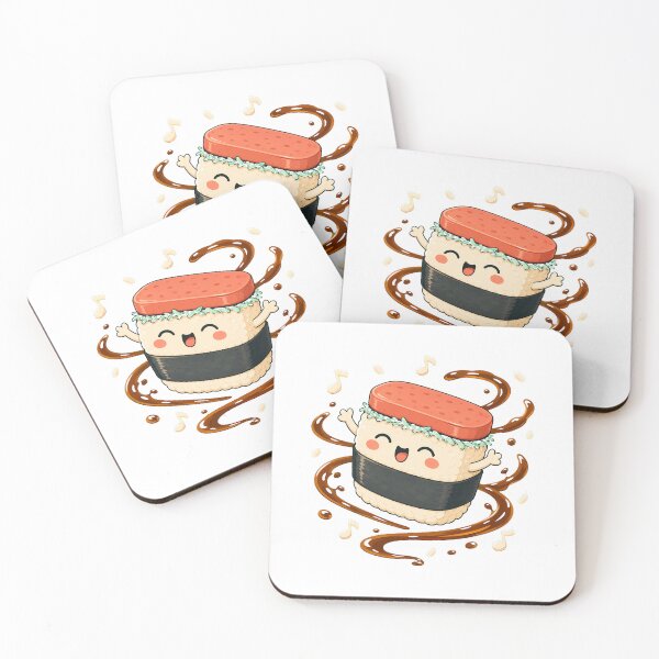 Item preview, Happy Hawaiian Musubi Character Musical Notes designed and sold by chattsuede.