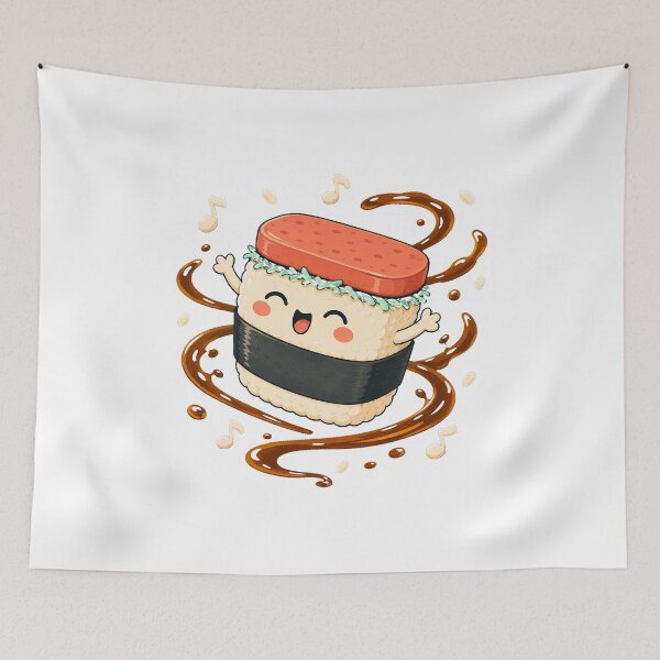 Item preview, Happy Hawaiian Musubi Character Musical Notes designed and sold by chattsuede.