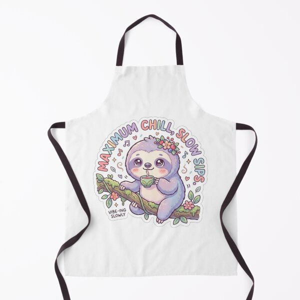 Item preview, Cute Kawaii Maximum Chill Slow Sips Sloth Sticker | Anime Style Vibe-ing Slowly Chibi Art | Cozy Cafe Sticker designed and sold by Chipkooo.