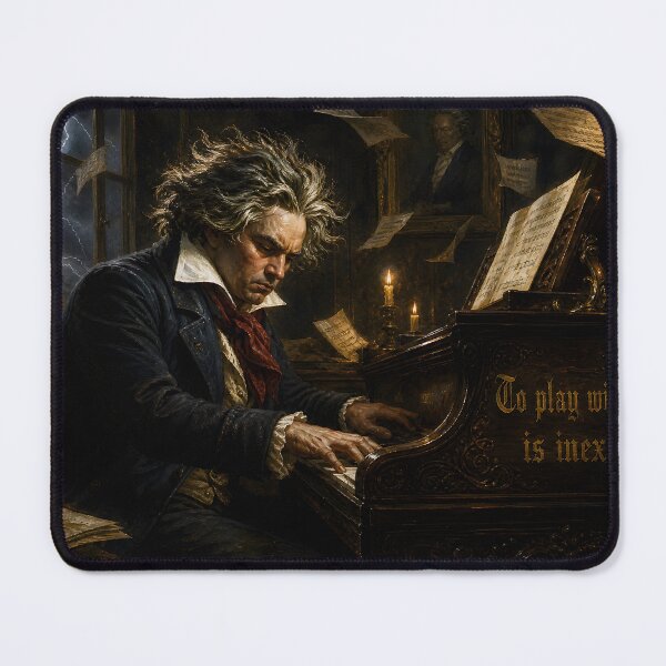 Item preview, Beethoven Quote: To play without passion is inexcusable! - Dark Academia Classical Music Typography Art designed and sold by DoReMiStudio.