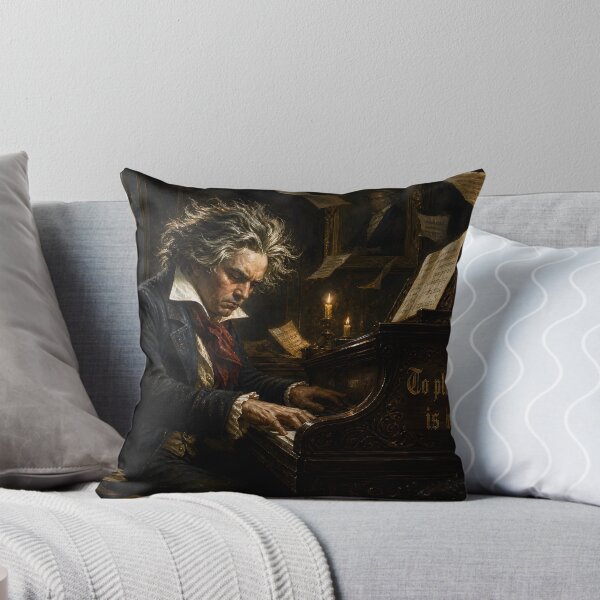 Item preview, Beethoven Quote: To play without passion is inexcusable! - Dark Academia Classical Music Typography Art designed and sold by DoReMiStudio.