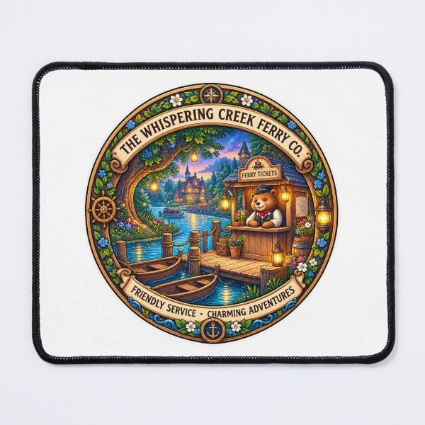 Item preview, The Whispering Creek Ferry Co. | Woodland Ferry Bear | Enchanted River Adventure designed and sold by MrDev.