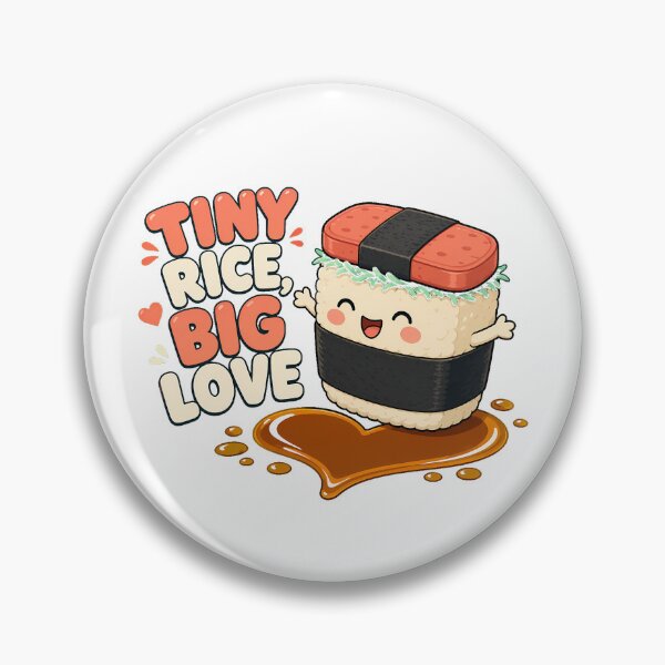 Item preview, Tiny Rice Big Love Musubi Cartoon Hawaiian Food Pun designed and sold by chattsuede.