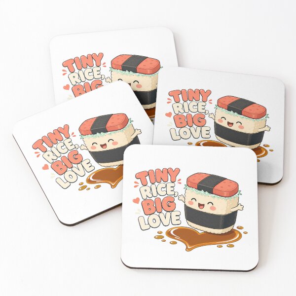 Item preview, Tiny Rice Big Love Musubi Cartoon Hawaiian Food Pun designed and sold by chattsuede.