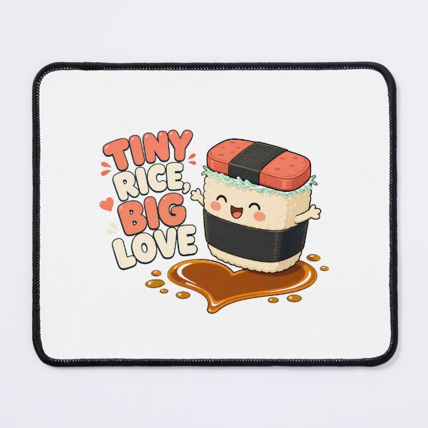 Item preview, Tiny Rice Big Love Musubi Cartoon Hawaiian Food Pun designed and sold by chattsuede.