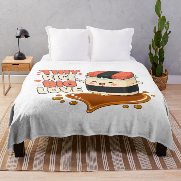 Item preview, Tiny Rice Big Love Musubi Cartoon Hawaiian Food Pun designed and sold by chattsuede.