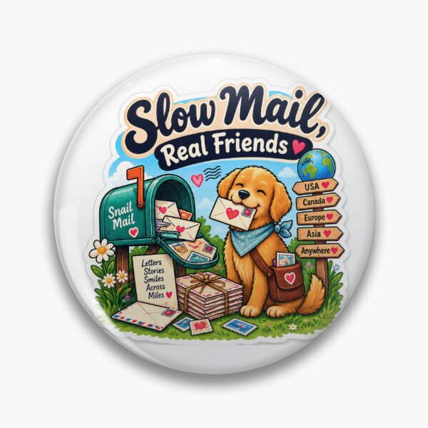 Item preview, Slow Mail Real Friends Cute Pen Pal Dog | Snail Mail Friendship Sticker designed and sold by alexcorporation.