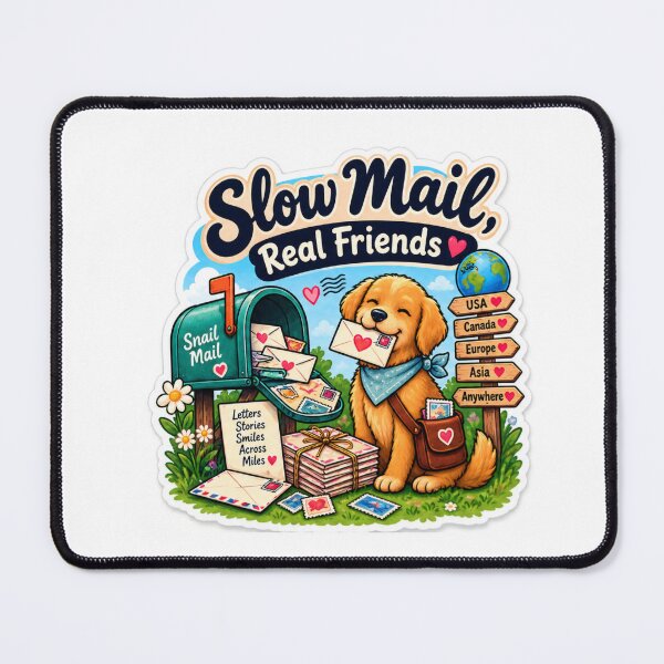 Item preview, Slow Mail Real Friends Cute Pen Pal Dog | Snail Mail Friendship Sticker designed and sold by alexcorporation.