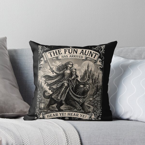 Item preview, Fun Aunt Knight Riding Black Cat designed and sold by JamesCrArt.