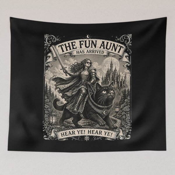 Item preview, Fun Aunt Knight Riding Black Cat designed and sold by JamesCrArt.