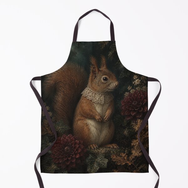 Item preview, Red Squirrel with Acorns and Dahlias designed and sold by The-Art-of-D.