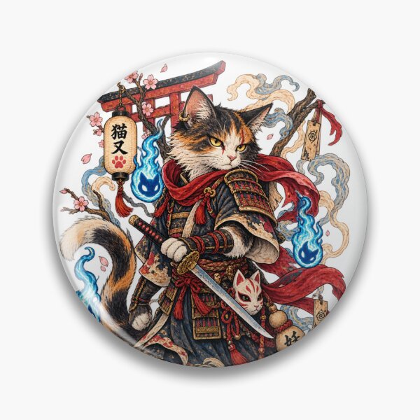 Item preview, The Samurai Cat of the Flames | Ukiyo-e Japanese Art designed and sold by Substance_life.