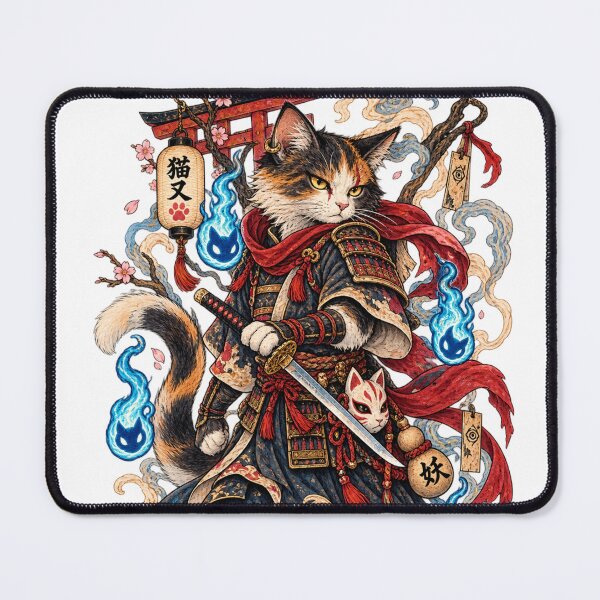 Item preview, The Samurai Cat of the Flames | Ukiyo-e Japanese Art designed and sold by Substance_life.