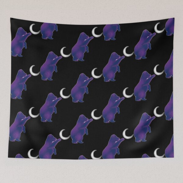Item preview, Reaching For The Moon Cute Celestial Bear Purple Silhouette Design designed and sold by AstralALl.
