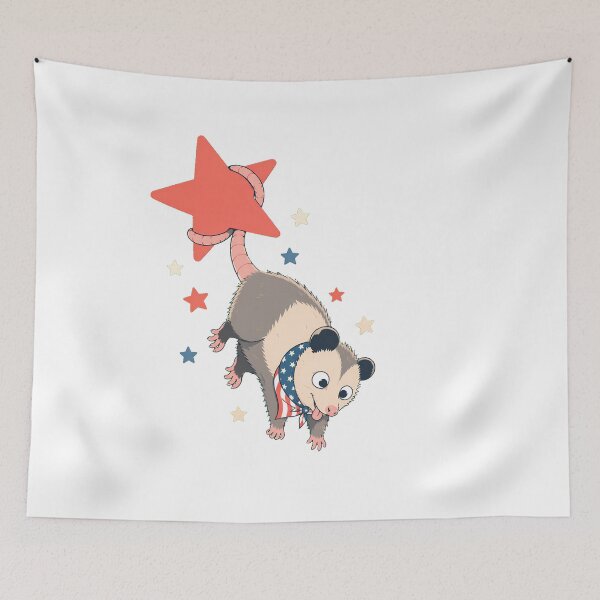 Item preview, Patriotic 4th of July Opossum Cartoon Bandana Critter designed and sold by chattsuede.