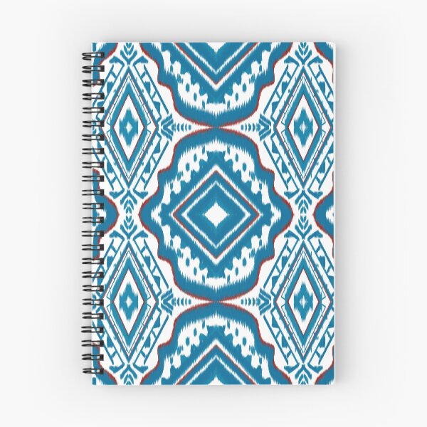 Item preview, Teal & White Ethnic Ikat Geometric Pattern design for clothing, home decoration designed and sold by Aesthetic shapes design.