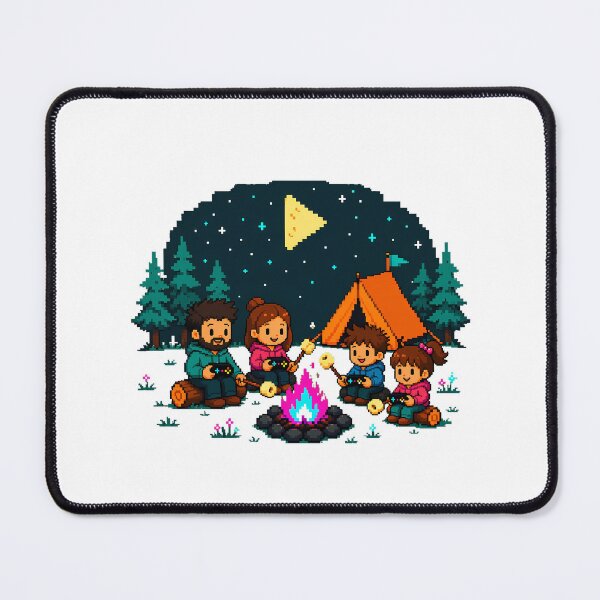 Item preview, Gamer Family Camping 8-Bit Pixel Campfire designed and sold by chattsuede.