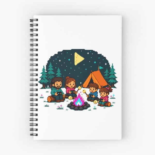 Item preview, Gamer Family Camping 8-Bit Pixel Campfire designed and sold by chattsuede.