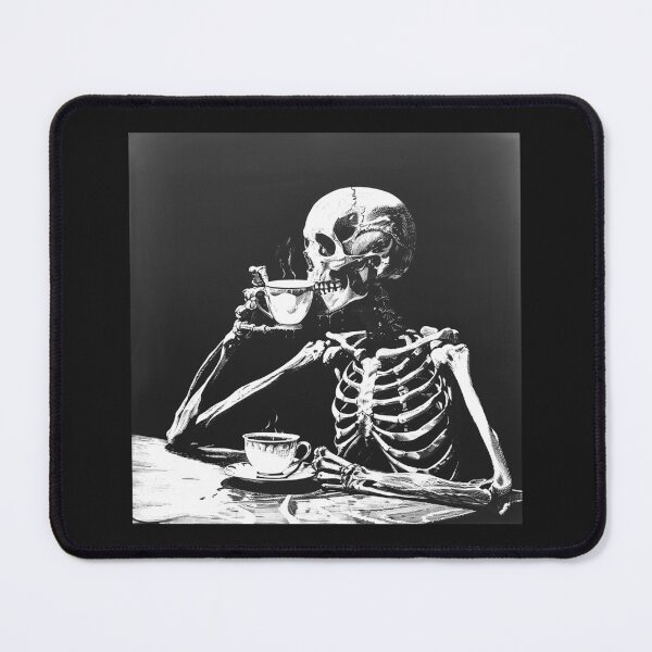 Item preview, Skeleton Drinking Tea – Gothic Tea Time Dark Humor Skull Art designed and sold by inkoutninja.
