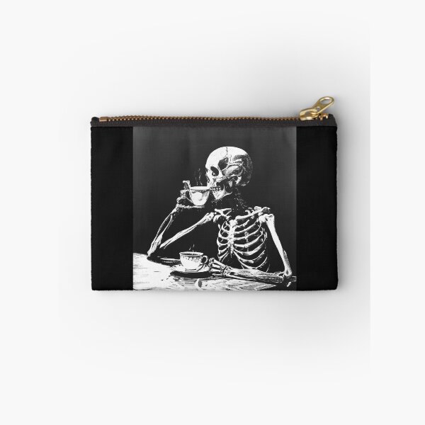 Item preview, Skeleton Drinking Tea – Gothic Tea Time Dark Humor Skull Art designed and sold by inkoutninja.