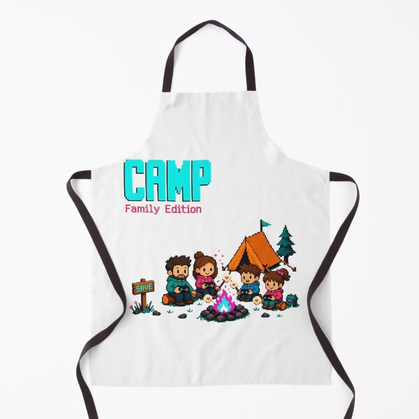 Item preview, Family Camping Save Point Pixel Art Gaming Style designed and sold by chattsuede.