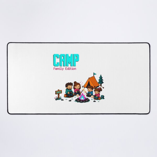 Item preview, Family Camping Save Point Pixel Art Gaming Style designed and sold by chattsuede.