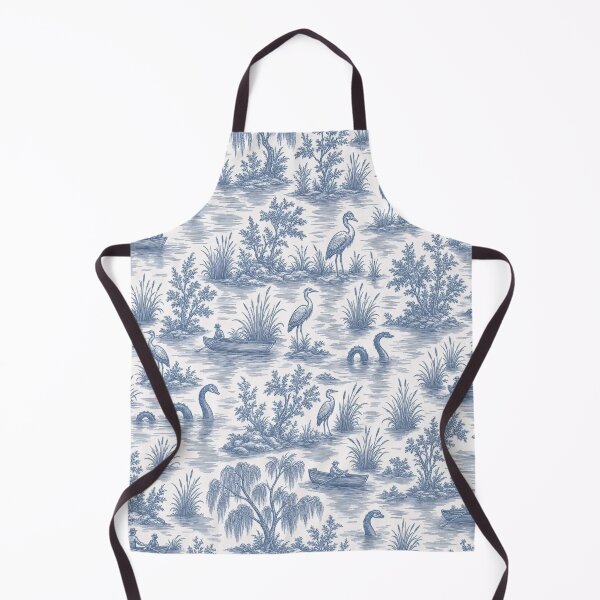Item preview, Lake Monster Toile Seamless Pattern | Vintage Cryptid Toile Repeat designed and sold by StickyGuys.