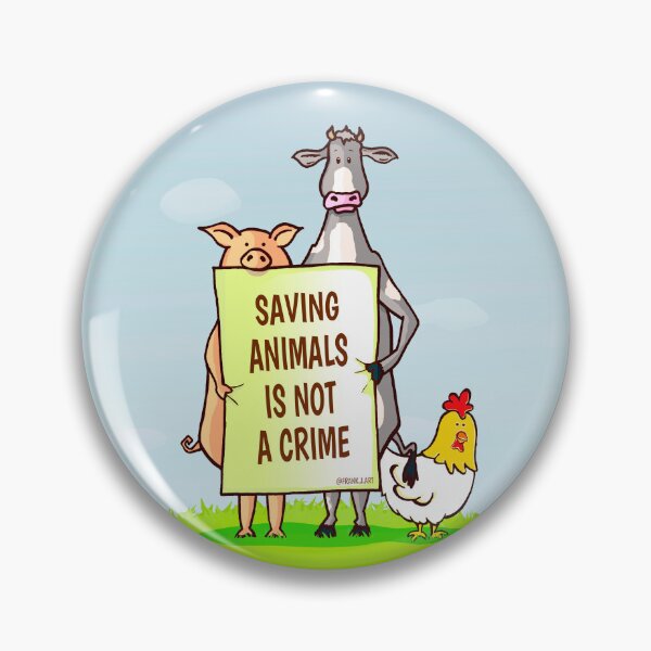 Item preview, Pig, Cow and Chicken - Saving Animals is not a Crime designed and sold by Frank J. Art.