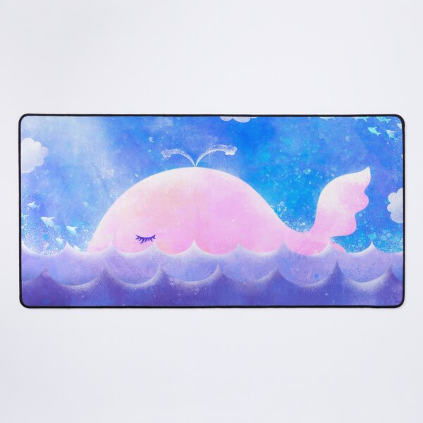 Item preview, Dreamy Pink Whale in Blue Ocean designed and sold by tammist.