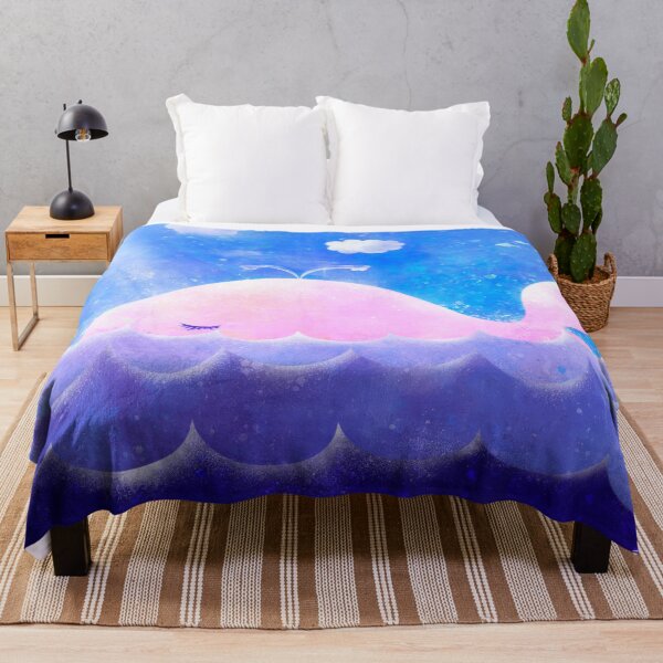 Item preview, Dreamy Pink Whale in Blue Ocean designed and sold by tammist.