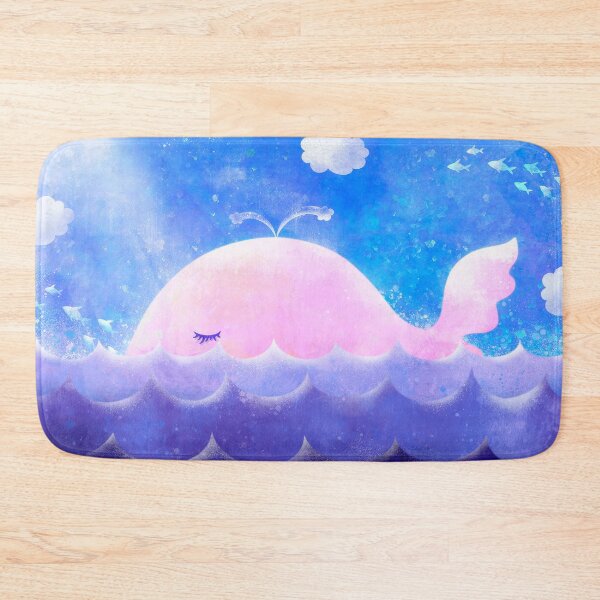 Item preview, Dreamy Pink Whale in Blue Ocean designed and sold by tammist.
