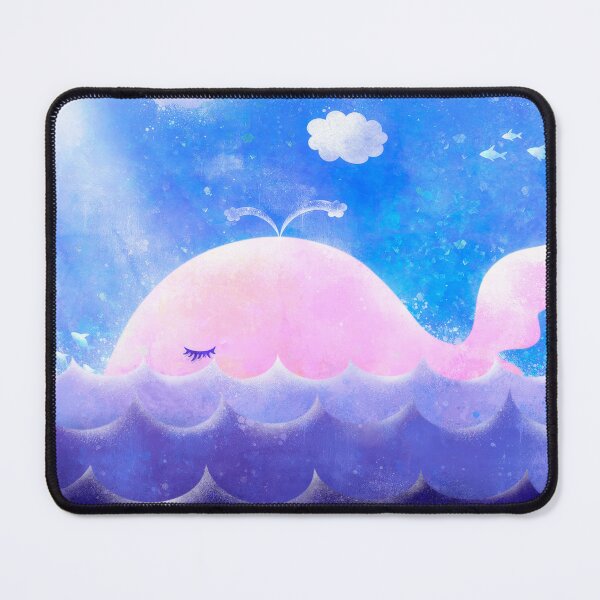 Item preview, Dreamy Pink Whale in Blue Ocean designed and sold by tammist.
