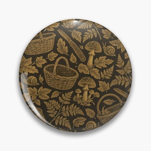 Item preview, Mushroom Forager Toile Seamless Pattern | Vintage Dark Cottagecore Toile Repeat designed and sold by StickyGuys.