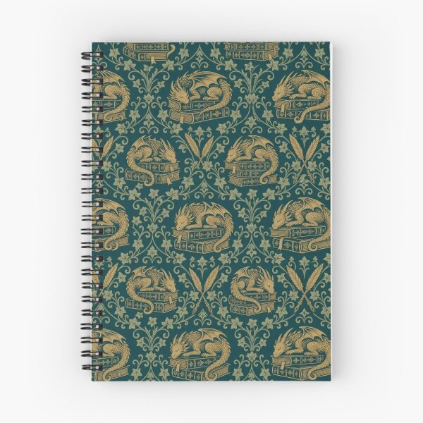 Item preview, Book Dragon Damask Seamless Pattern | Vintage Bookwyrm Dragons Toile Repeat designed and sold by StickyGuys.