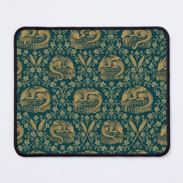 Item preview, Book Dragon Damask Seamless Pattern | Vintage Bookwyrm Dragons Toile Repeat designed and sold by StickyGuys.