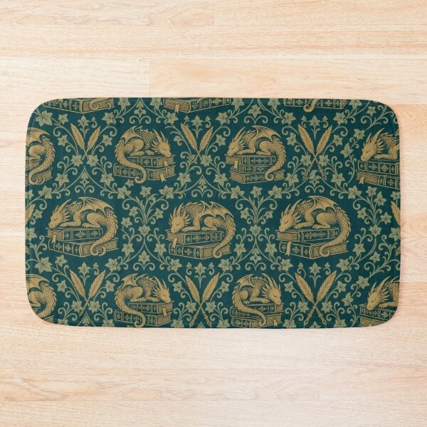 Item preview, Book Dragon Damask Seamless Pattern | Vintage Bookwyrm Dragons Toile Repeat designed and sold by StickyGuys.