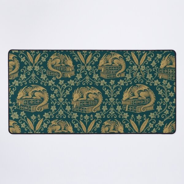 Item preview, Book Dragon Damask Seamless Pattern | Vintage Bookwyrm Dragons Toile Repeat designed and sold by StickyGuys.