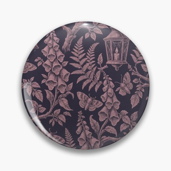 Item preview, Moth and Foxglove Toile Seamless Pattern | Vintage Dark Cottagecore Toile Repeat designed and sold by StickyGuys.