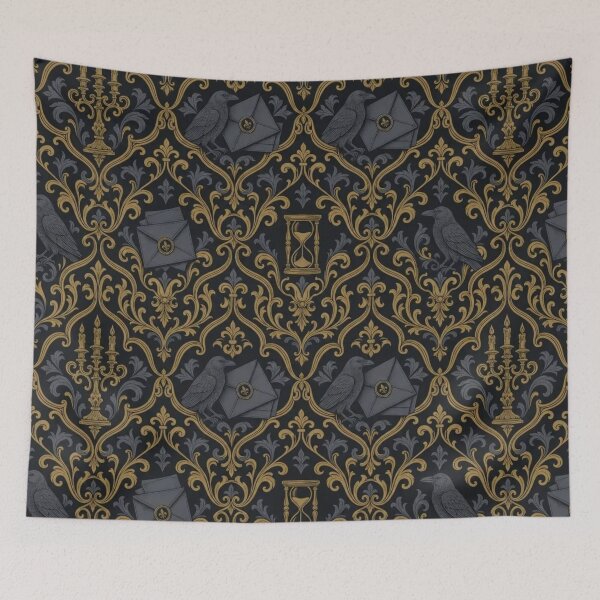 Item preview, Candlelit Study Damask Seamless Pattern | Vintage Bookish Dark Academia Toile Repeat designed and sold by StickyGuys.