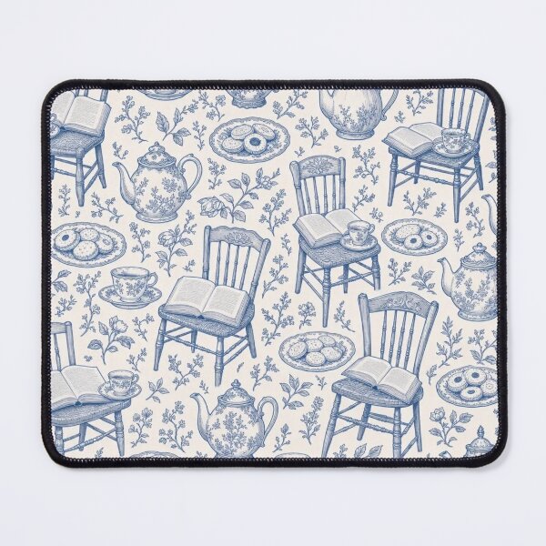 Item preview, Tea and Books Toile Seamless Pattern | Vintage Cozy Reading Toile Repeat designed and sold by StickyGuys.