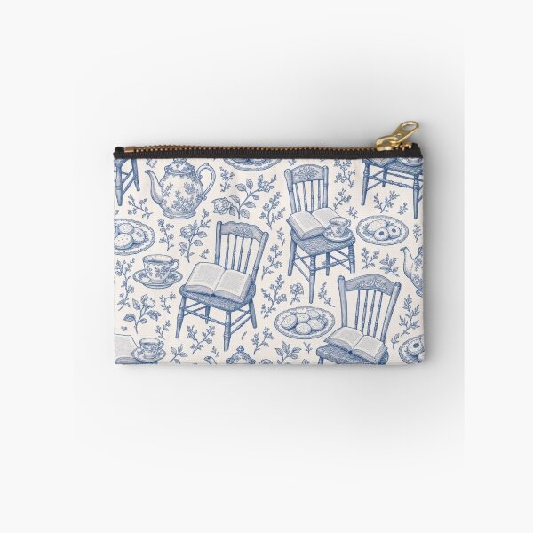 Item preview, Tea and Books Toile Seamless Pattern | Vintage Cozy Reading Toile Repeat designed and sold by StickyGuys.