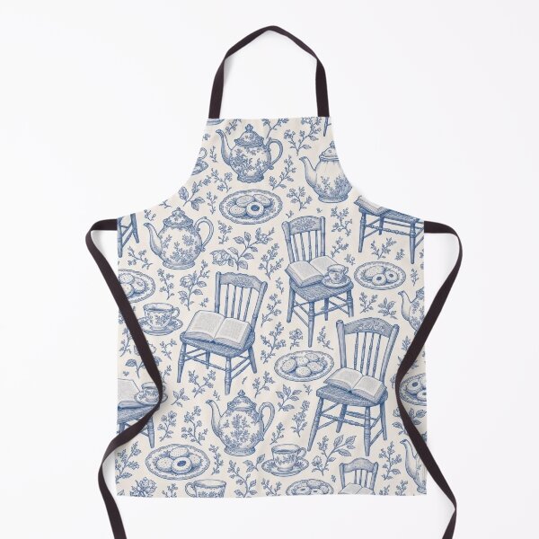 Item preview, Tea and Books Toile Seamless Pattern | Vintage Cozy Reading Toile Repeat designed and sold by StickyGuys.