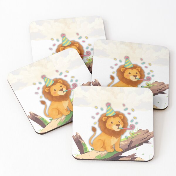 Item preview, Cute Birthday Lion with Party Hat Kids Wall Art designed and sold by Mohamed  Ramadan.