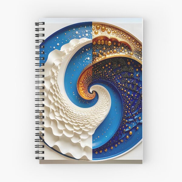 Item preview, Blue and Gold Concentric Spiral designed and sold by Vicky Brago-Mitchell®.