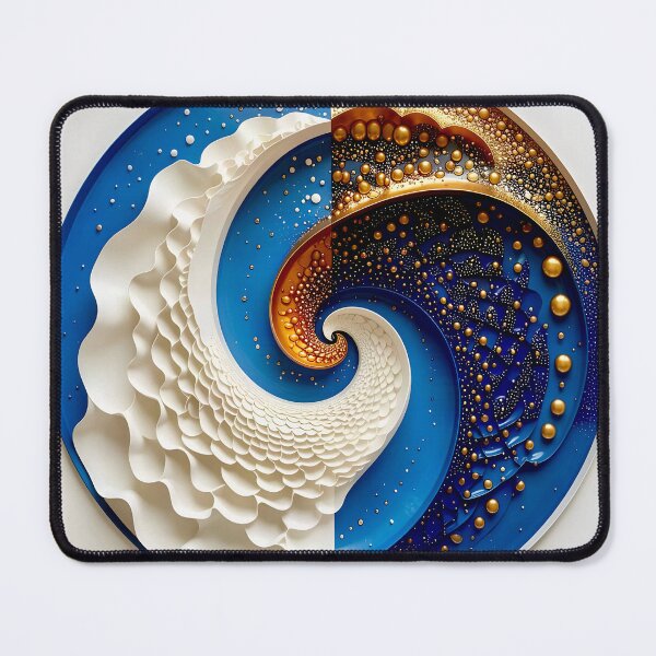 Item preview, Blue and Gold Concentric Spiral designed and sold by Vicky Brago-Mitchell®.