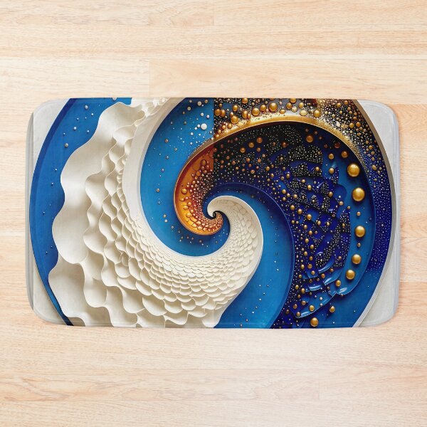 Item preview, Blue and Gold Concentric Spiral designed and sold by Vicky Brago-Mitchell®.