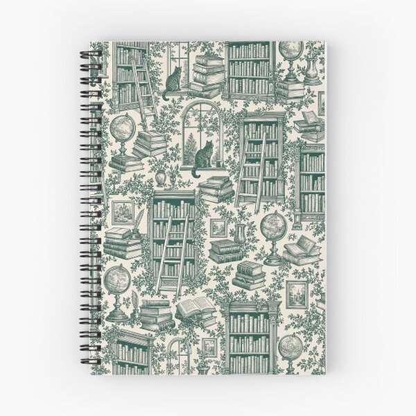 Item preview, Library Ladder Toile Seamless Pattern | Vintage Cozy Reading Toile Repeat designed and sold by StickyGuys.