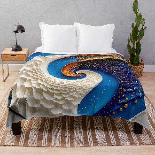 Item preview, Blue and Gold Concentric Spiral designed and sold by Vicky Brago-Mitchell®.