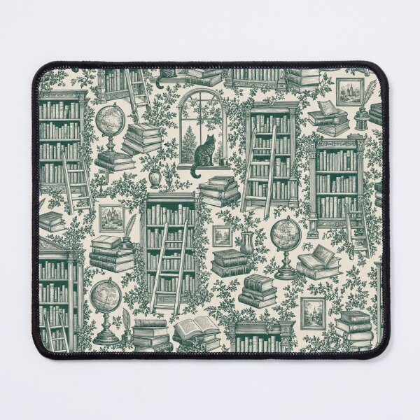 Item preview, Library Ladder Toile Seamless Pattern | Vintage Cozy Reading Toile Repeat designed and sold by StickyGuys.