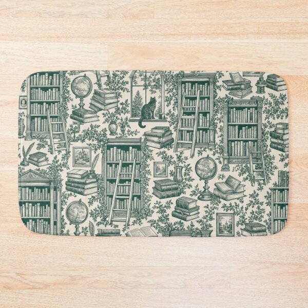 Item preview, Library Ladder Toile Seamless Pattern | Vintage Cozy Reading Toile Repeat designed and sold by StickyGuys.
